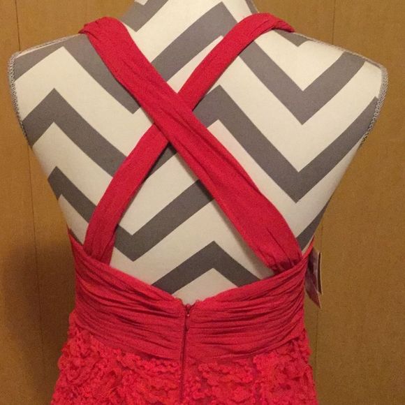 AIDAN MATTOX - RUCHED V-NECK CHIFFON DRESS - Picture 3 of 7